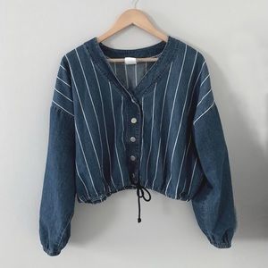 Vintage 90s Oversized Denim Crop Top